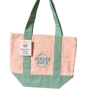 NWT Trader Joe’s Mini Pastel Canvas Tote – Mint